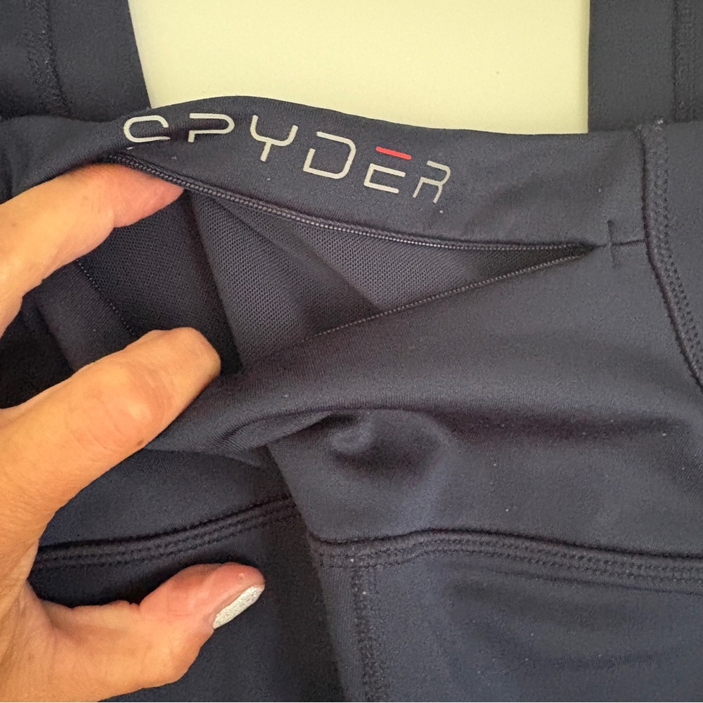 Spyder Active | Women’s 33” Fuzzy Lined Navy Blue Leggings w/ Back Pocket Size S - Picture 5 of 7